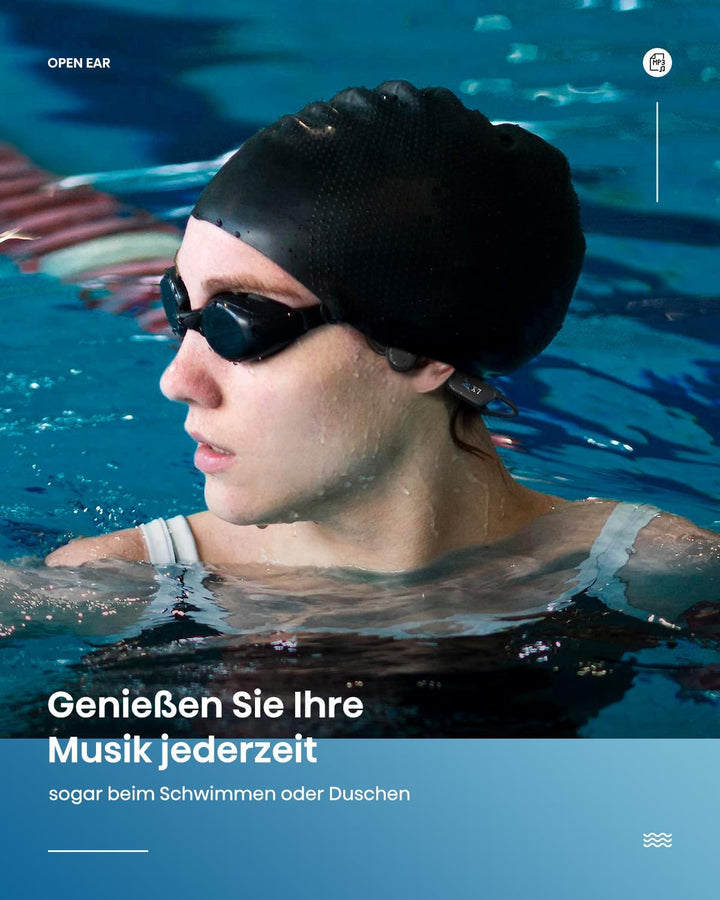 Guudsoud Kopfhörer Schwimmen,Knochenschall Kopfhörer Bluetooth,IP68 wasserdichte, mit MP3-Player 32G