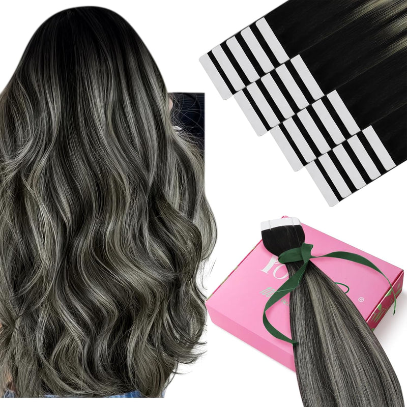YoungSee Tape in Extensions Echthaar Ombre Tape Extensions Ombre Echthaar Extensions Tape 30 cm Tape