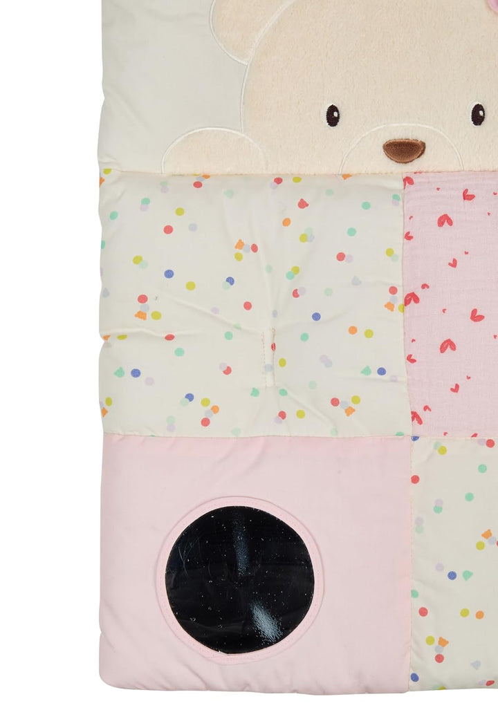 Sterntaler Spielbogen Bär Betty, Spielbogen mit Patchwork-Design, Stickmotive, Beissring, Spiegel, R