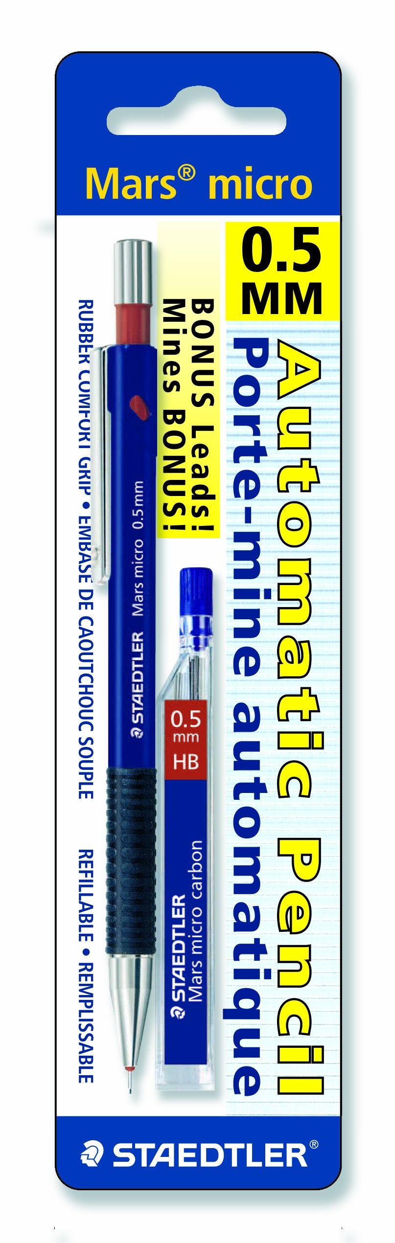 STAEDTLER Mars Micro 775 Druckbleistift, 0,5 mm + 12 Minenminen, 77505BK