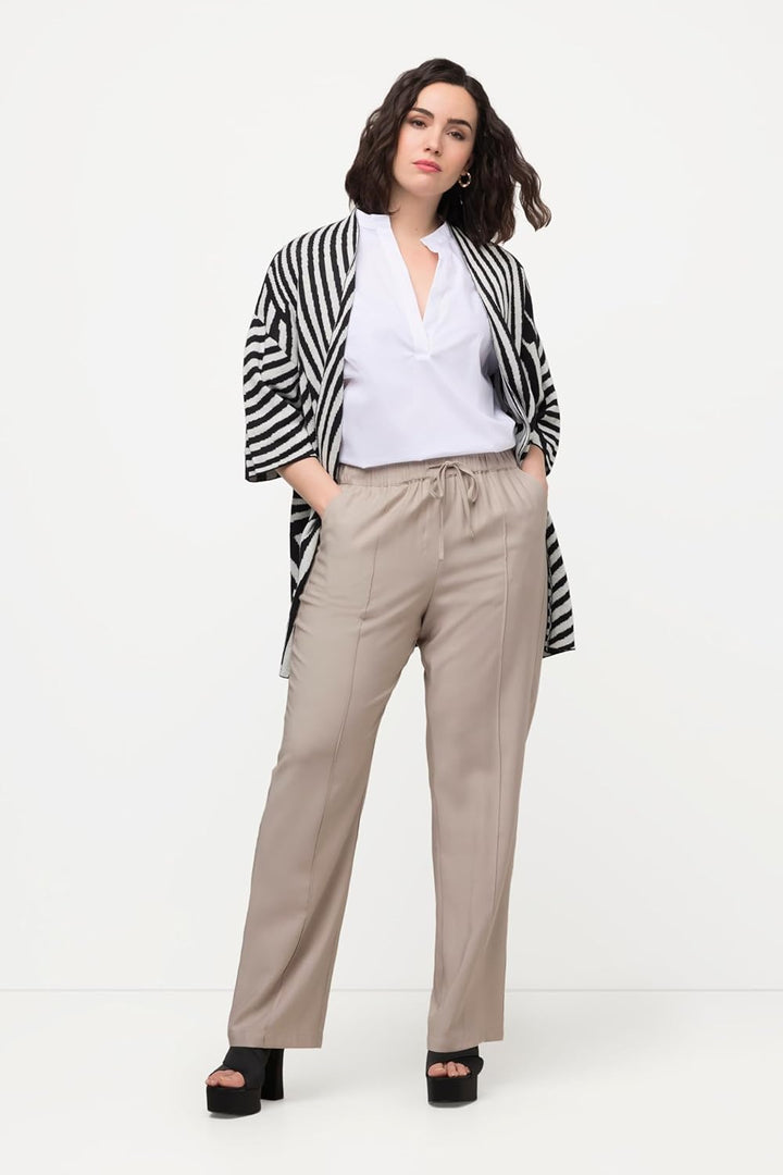 Ulla Popken Damen Hose 46 Graubeige, 46 Graubeige