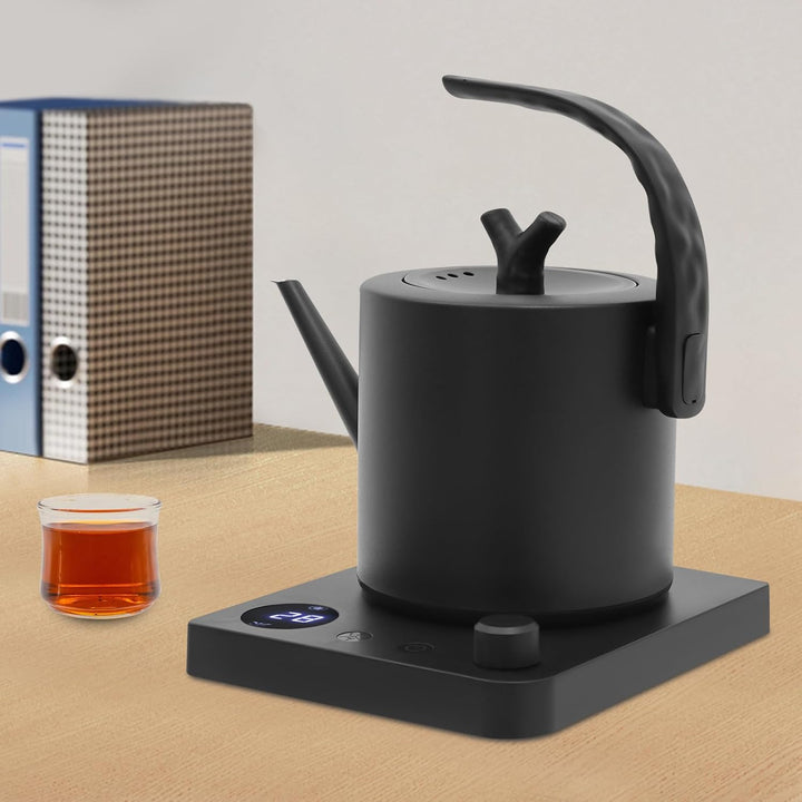 Wasserkocher mit Schwanenhals Edelstahl 1L, Teekocher Elektrisch, Wasserkocher mit Temperatureinstel