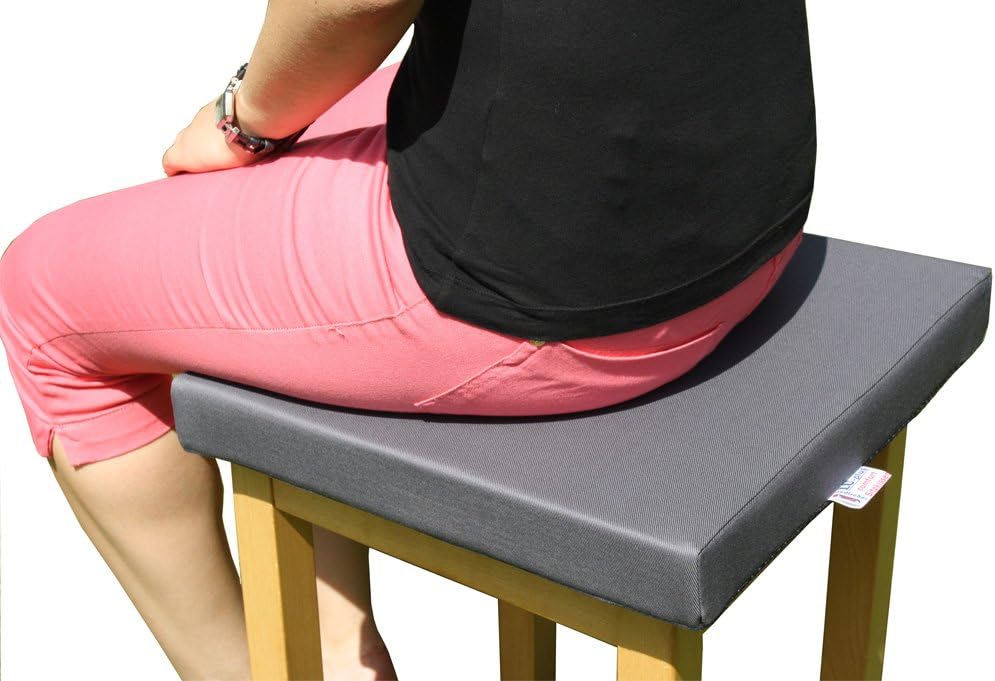 nudischer LUplus Orthopädische Sitzerhöhung 40x40x Höhe 5 cm Cottonköper, schiefergrau
