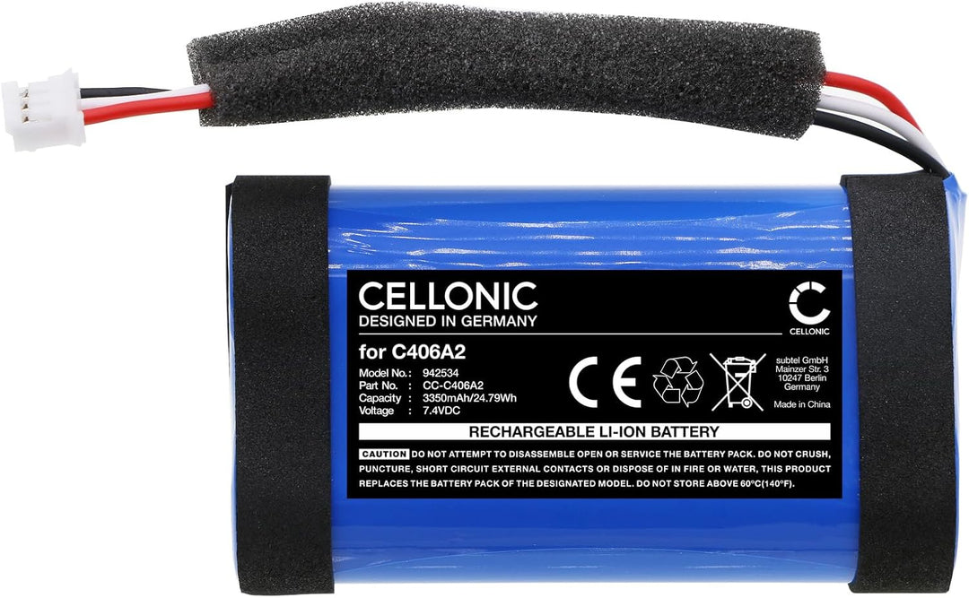 CELLONIC, Lautsprecherakku kompatibel mit Marshall Emberton II, Emberton (3350mAh, 7.4V) Ersatzakku
