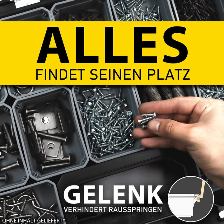 Fatbox XXL Organizer Sortierkasten Sortimentskasten Kleinteilemagazin Aufbewahrungsbox Koffer (Schwa