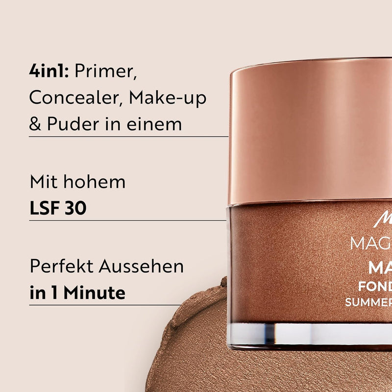 M. Asam Magic Finish Summer Teint Mit LSF 30 (30ml), 4-in-1 Primer, Make up, Puder & Concealer, Kasc