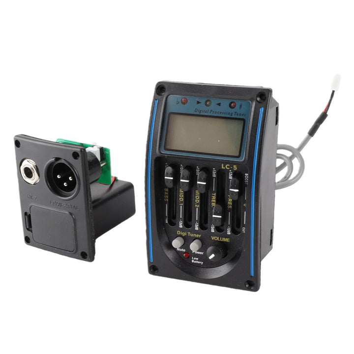 5 Band Tonabnehmer, EQ Equalizer Piezo Digital Tuner Tonabnehmer für Akustikgitarre