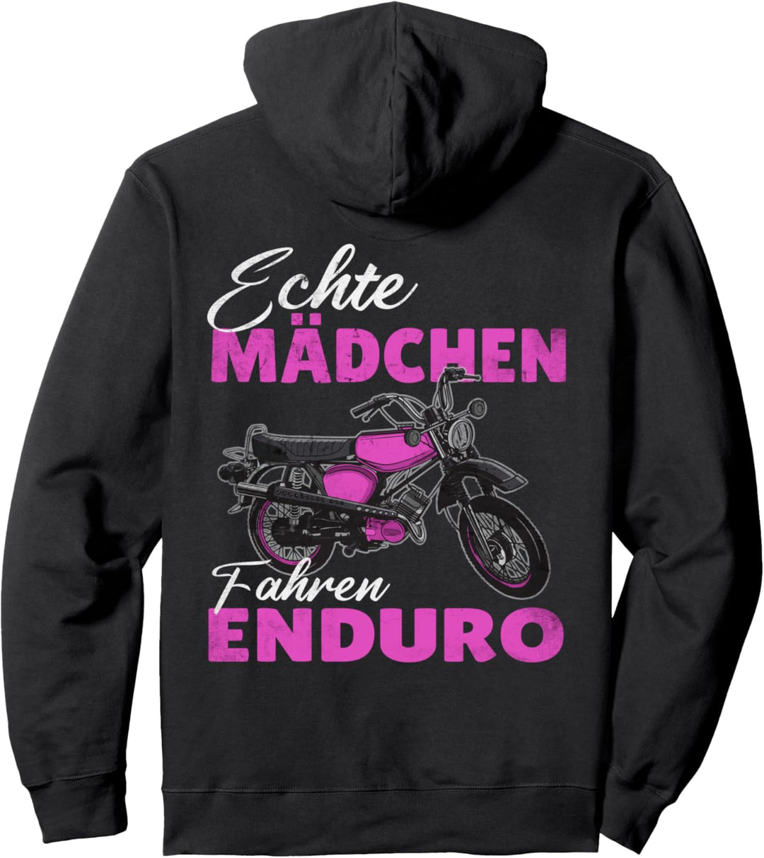 "Echte Mädchen Fahren Enduro" Moped s51 Enduro Pullover Hoodie