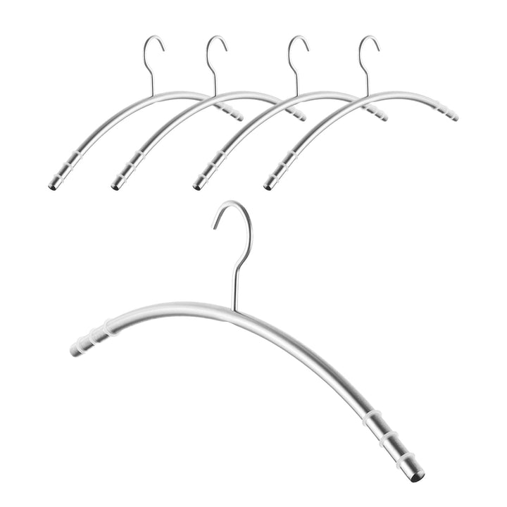 SOTECH 5 Stück Design Kleiderbügel Edelstahl SS201 mit Antirutschringen (Haken 360 Grad drehbar, Run