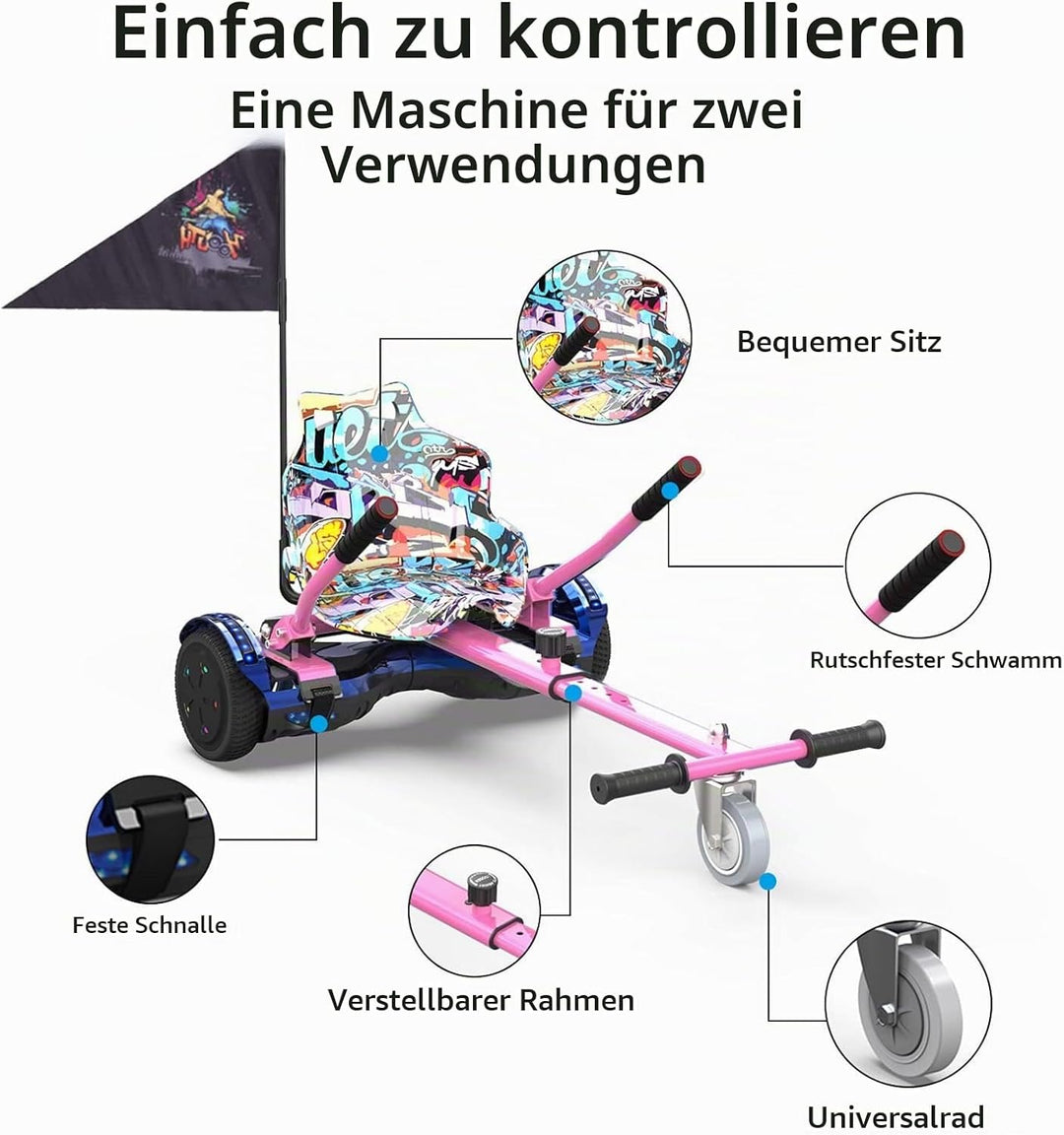 Hoverboards Go Kart, Hoverboards mit Sitzaufsatz Hoverkart,- Verstellbarer Hoverkart-Sitz für elektr