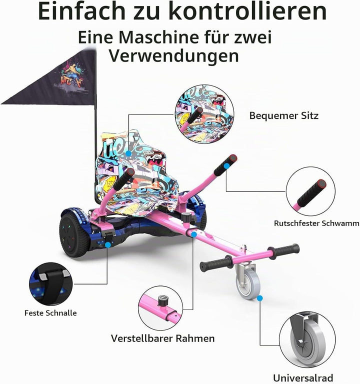 Generisch Hoverkart für Hoverboard –Sitz für Scooter und Gokart – Sitzaufsatz für Hoverboards, Hover