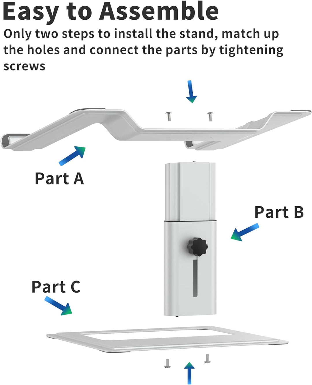 SOUNDANCE Verstellbarer Laptop-Ständer für Schreibtisch, Computerständer, ergonomischer Laptop-Halte