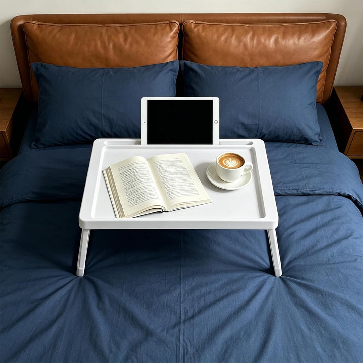Betttablett Klappbar, Frühstück-Tablett für Bett &amp; Sofa (54x35,5cm) | Leichter Kunststoff, für Schla
