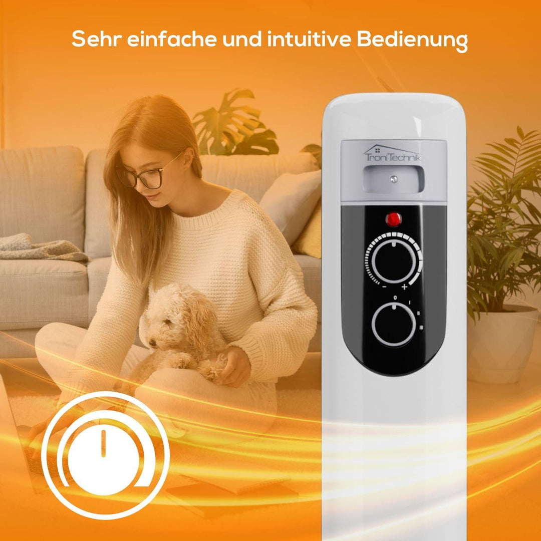 Tronitechnik® Elektroheizung Ölradiator Öl-Heizung Radiator 3 Heizstufen 11 Rippen Elektrischer Heiz