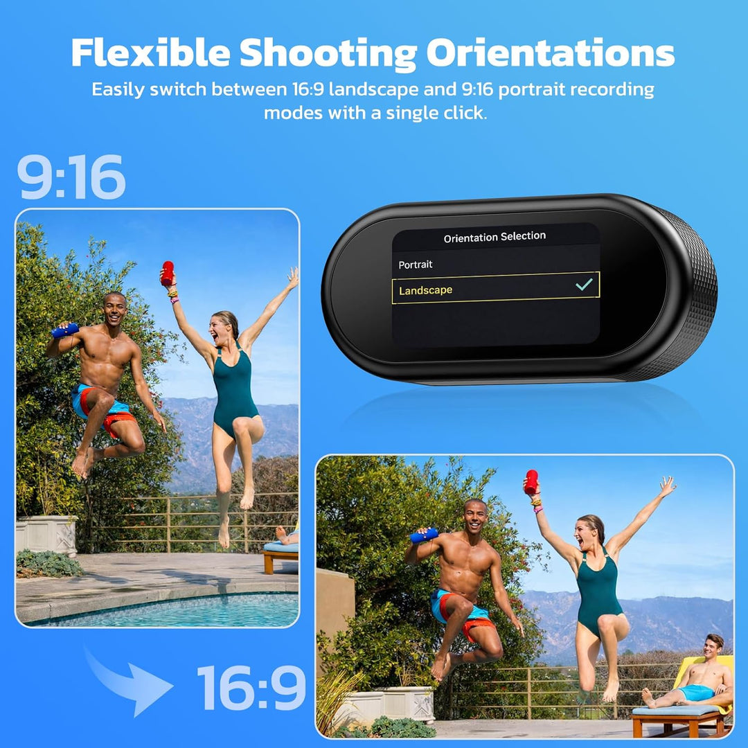 4K POV Kamera im Daumen Format – Mini Action Kamera mit WLAN, 64GB Speicherkarte, 1,47 Zoll Display