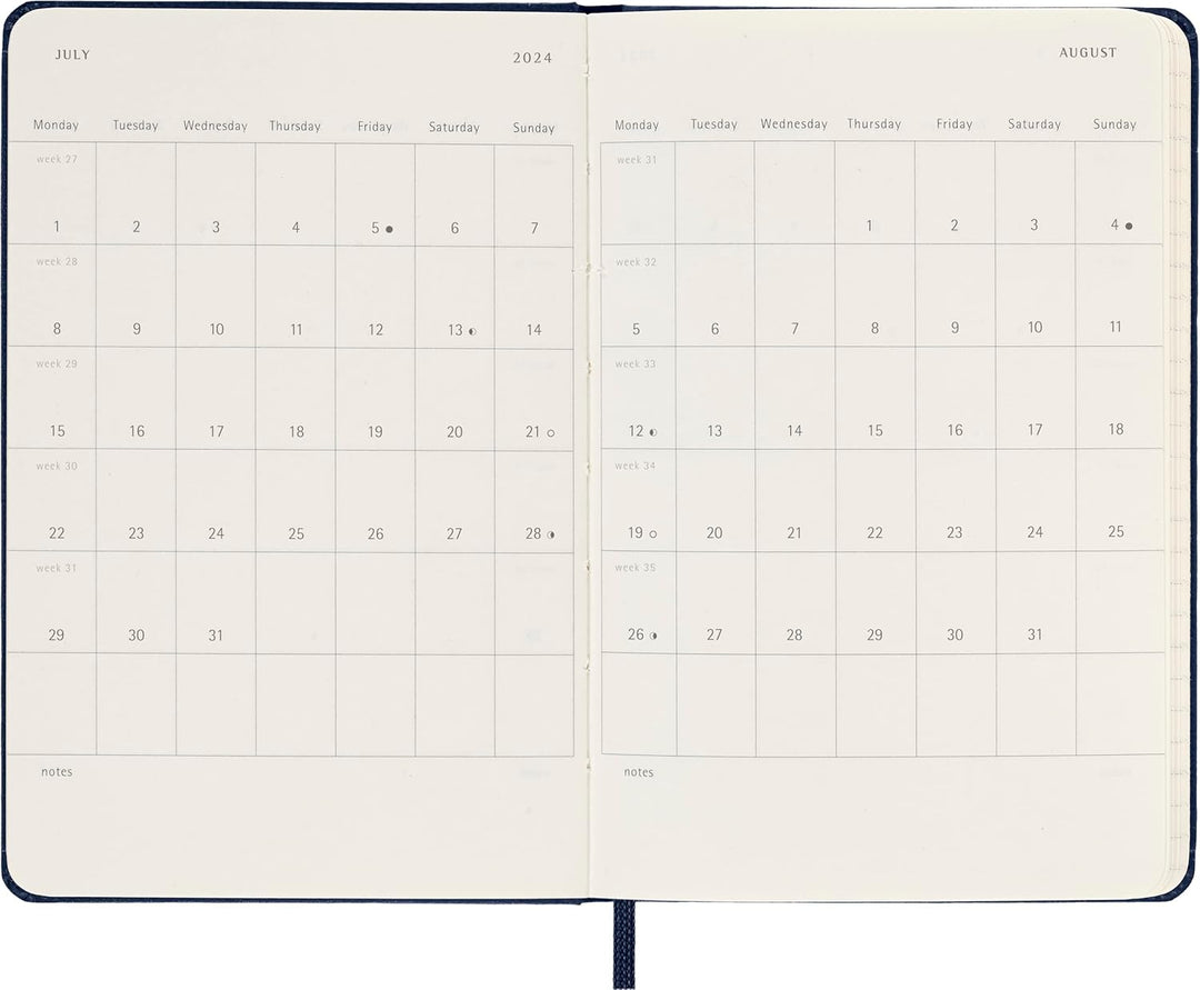 Moleskine Wochenplaner 2023-2024,18-Monate-Kalender, Akademischer Terminkalender, Hardcover-Wochenpl