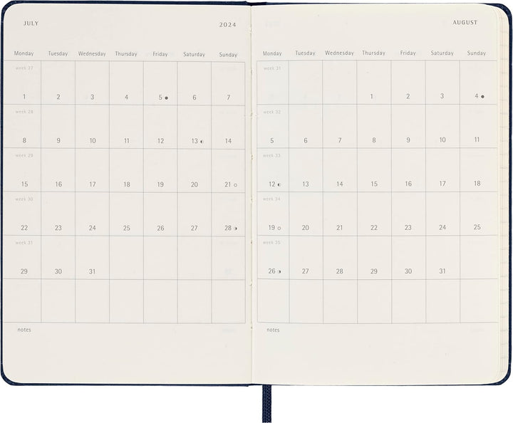 Moleskine Wochenplaner 2023-2024,18-Monate-Kalender, Akademischer Terminkalender, Hardcover-Wochenpl