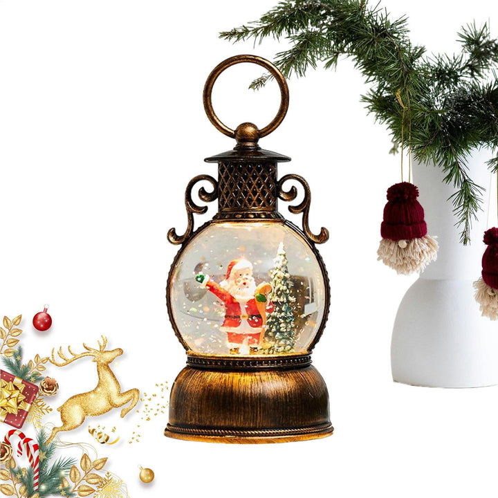 Weihnachts Schneekugel Laterne - Winterliches Retro Ornament,Weihnachtliche Leuchtende Schneekugel D