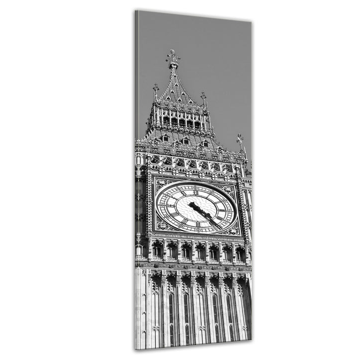 Bilderdepot24 Bild auf Leinwand | Big Ben - Schwarz weiss in 30x90 cm als Panorama Wandbild | Wand-d
