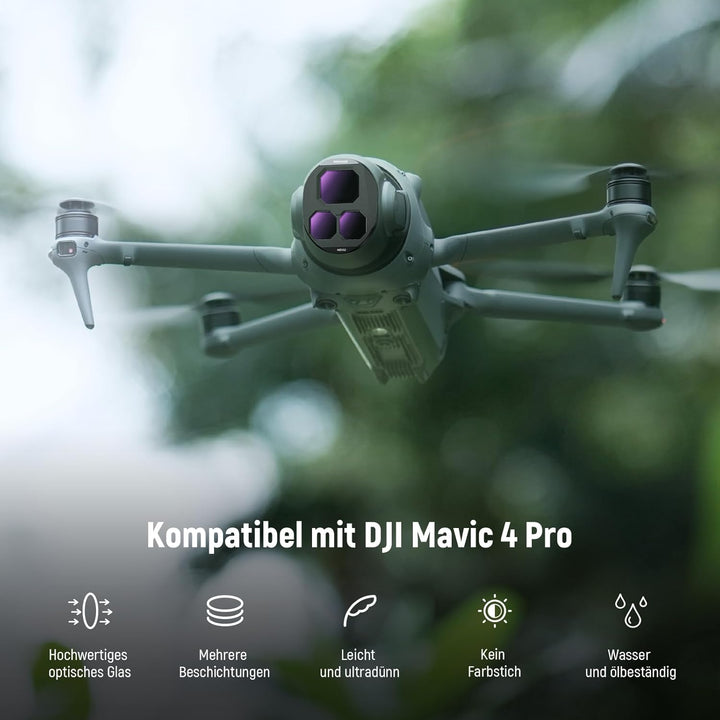 NEEWER ND Filter Set Kompatibel mit DJI Mavic 4 Pro (ND8/ND16/ND32/ND64), 4er Pack, mehrfach beschic