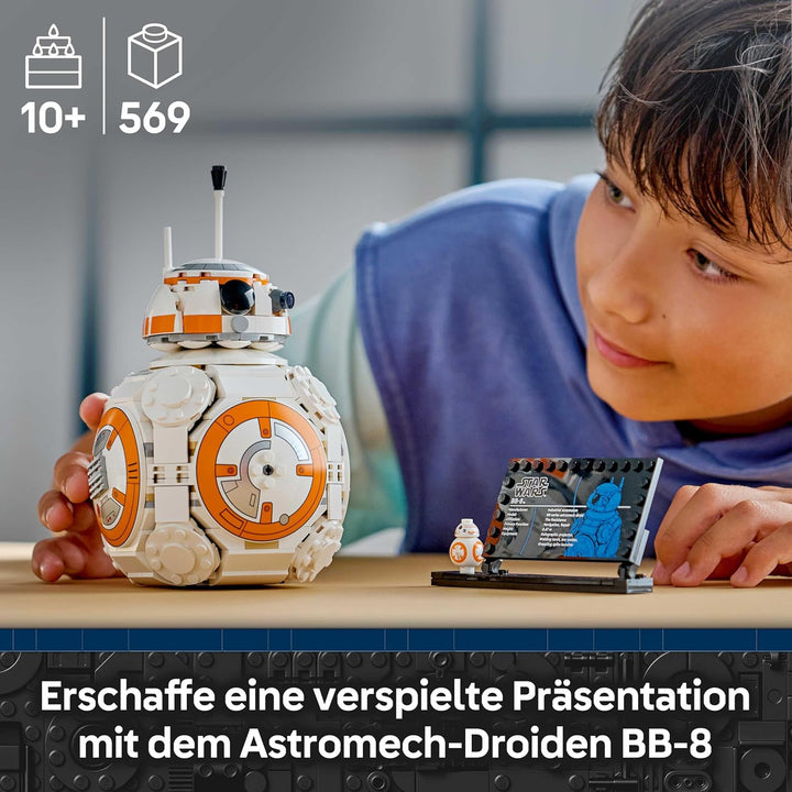 LEGO Star Wars 75452 Der Astromech-Droide BB-8 - Spielzeug mit drehbarem Kopf & rollendem Rad - DIY