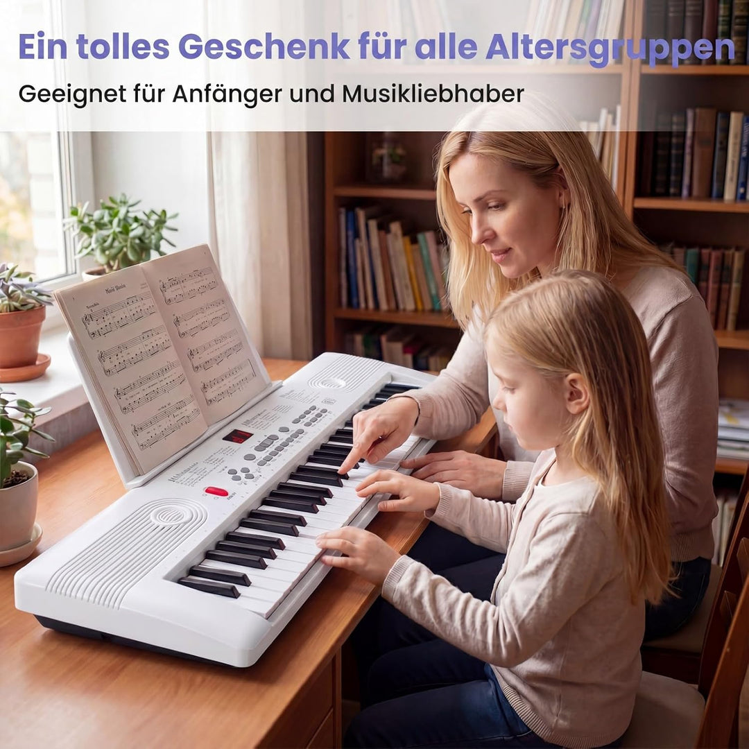 COSTWAY Keyboard Piano 61 Tasten, Digital Piano mit Ständer &amp; Mikrofon &amp; Tragetasche, E-Piano für Ei