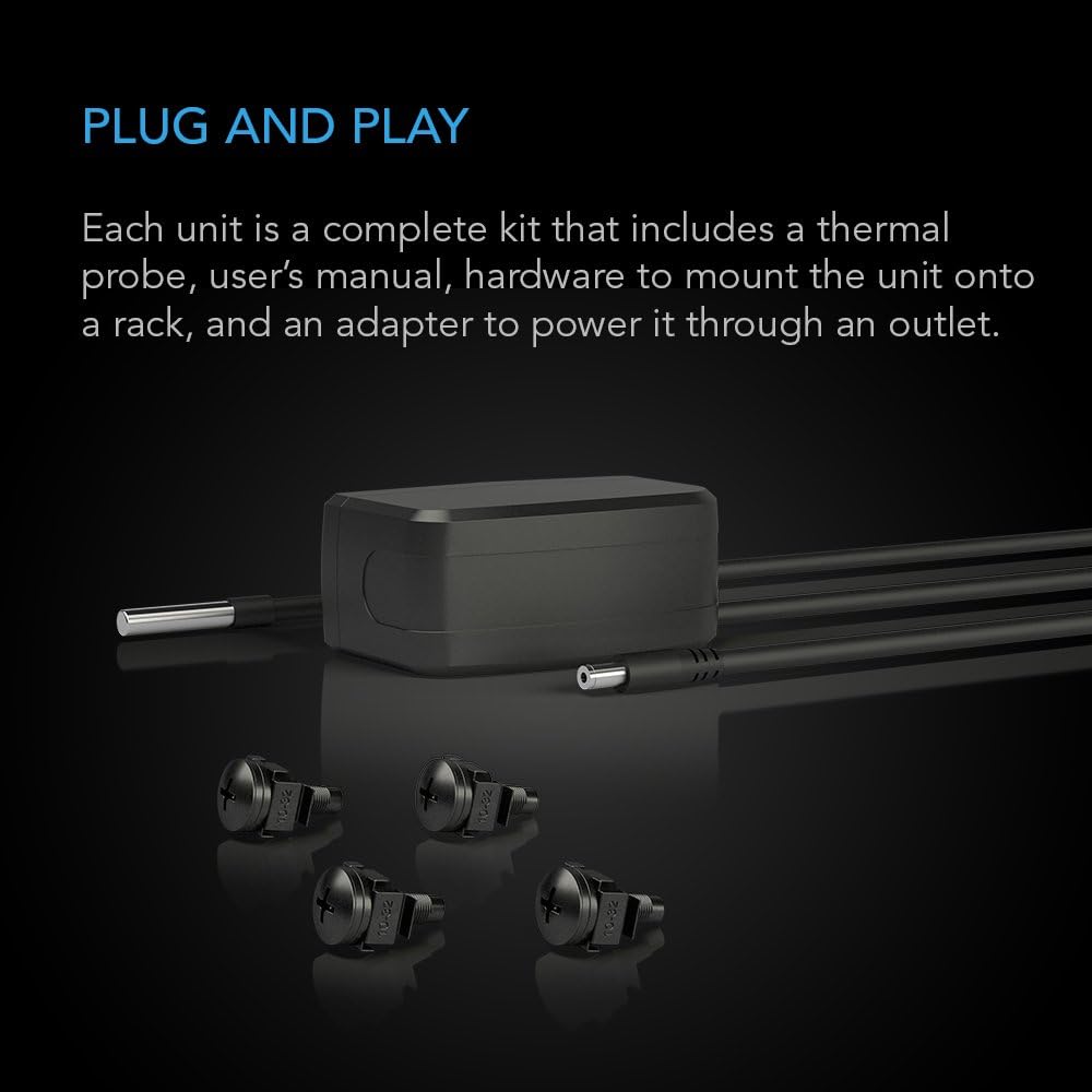 AC Infinity CLOUDPLATE T1-N, Rack-Lüfterpaneel 1U, Ansaugluftstrom, zur Kühlung von AV-, Heimkino- u