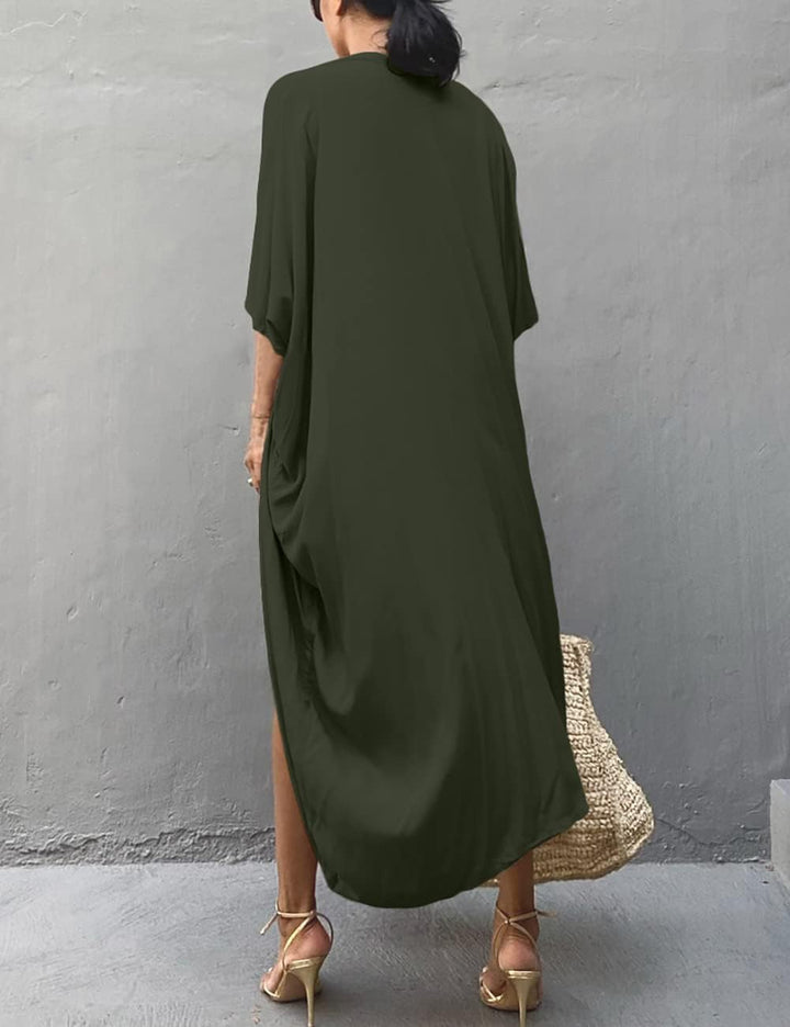 Bsubseach Damen Lange Strand Strandponcho für Bademode Sexy Bikini Beach Kimono Strickjacke A-armee