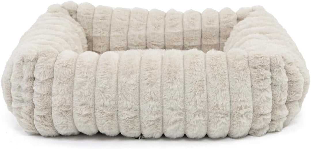 Wallace & Jones | Katzenbett Mary - Breitcord Optik - Sand | S | ca. 51 x 46 x 15 cm