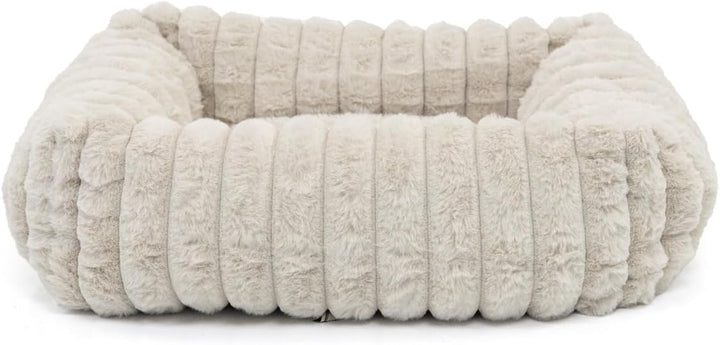 Wallace & Jones | Katzenbett Mary - Breitcord Optik - Sand | S | ca. 51 x 46 x 15 cm