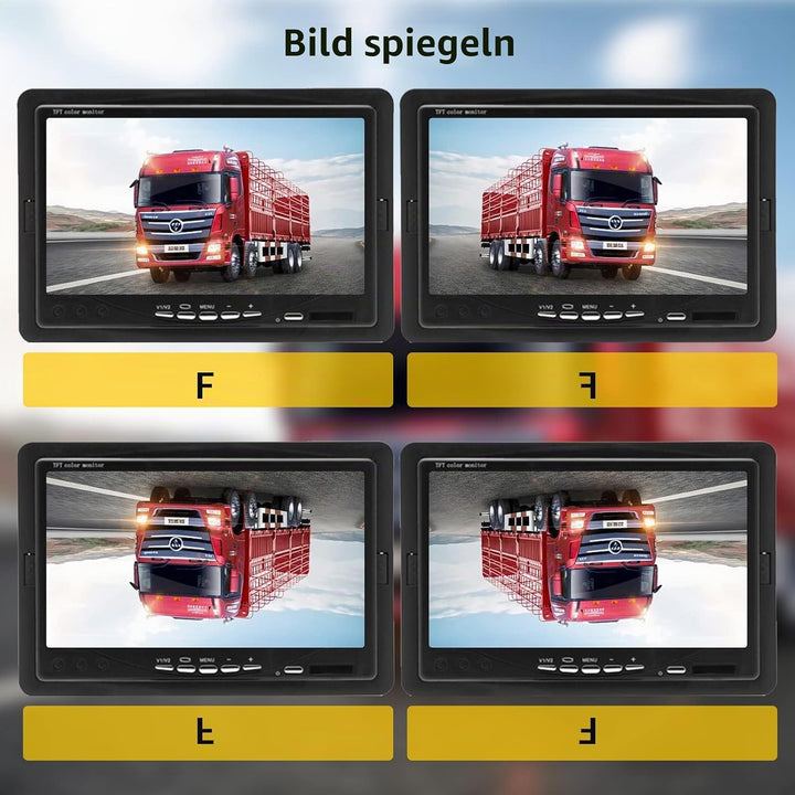 Hodozzy Rückfahrkamera Set mit 7 Zoll-LCD-Monitor &amp; Dual Backup Kamera, Wasserdicht, Nachtsicht, 2 K