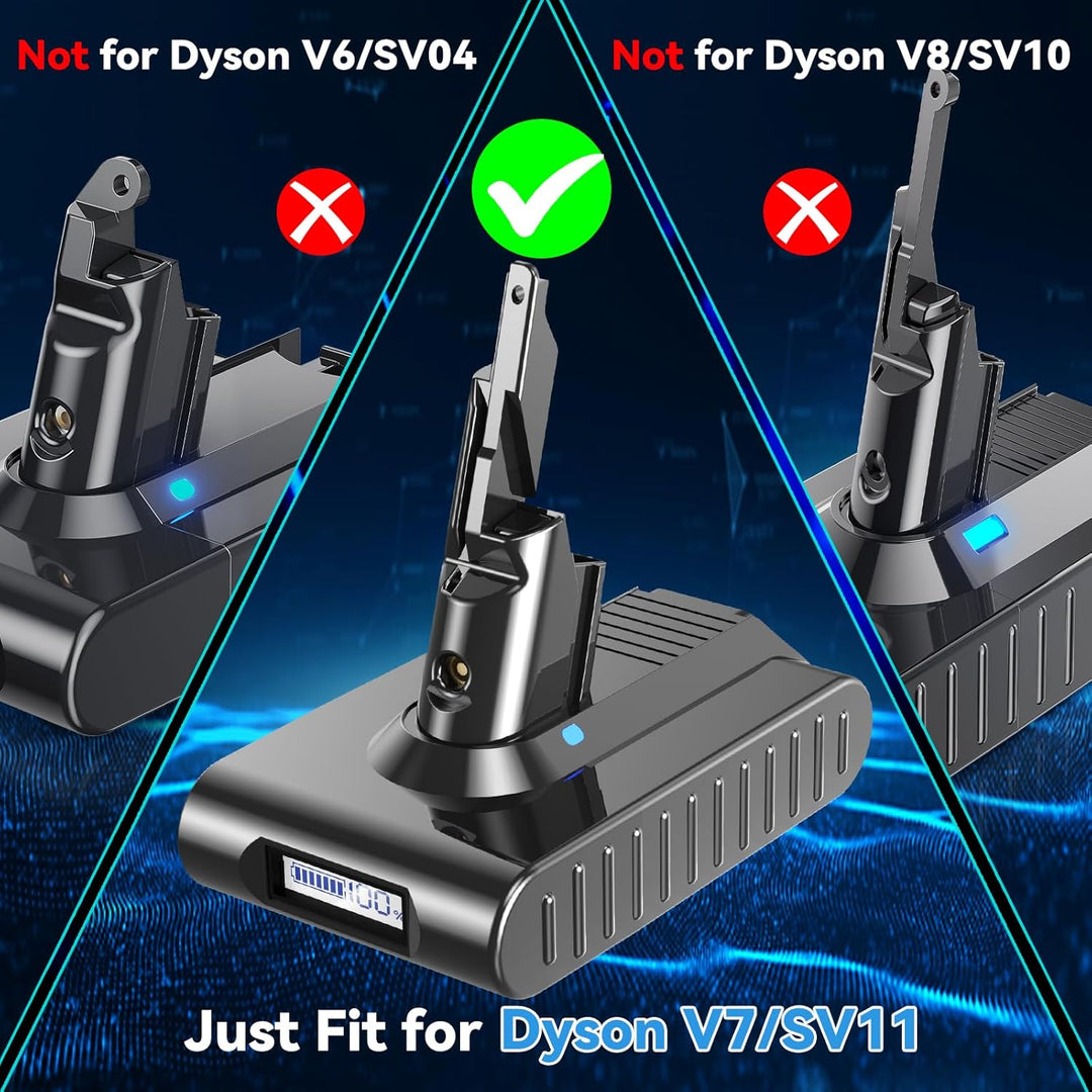 8000mAh V7 Akku Ersatzakku für Dyson V7 SV11 Kompatibel mit Dyson SV11 Animal Tigger Motorhead Absol