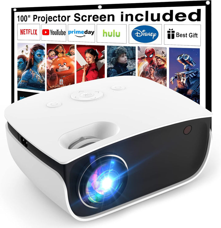 T TOPVISION Mini Beamer, 7500L Tragbarer Heimkino Beamer Unterstützung 1080P Full HD LCD [Bildschirm