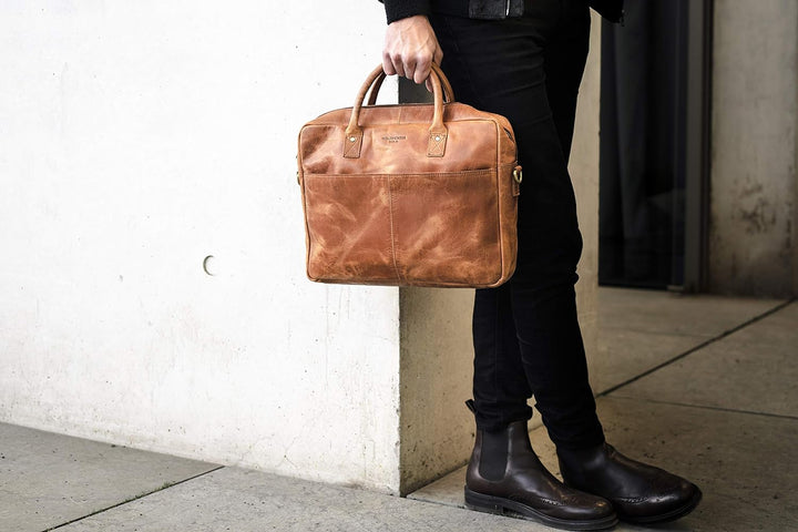 HOLZRICHTER BERLIN Briefcase Aktentasche (M). Handgefertigte grosse Tragetasche, Laptoptasche und Um