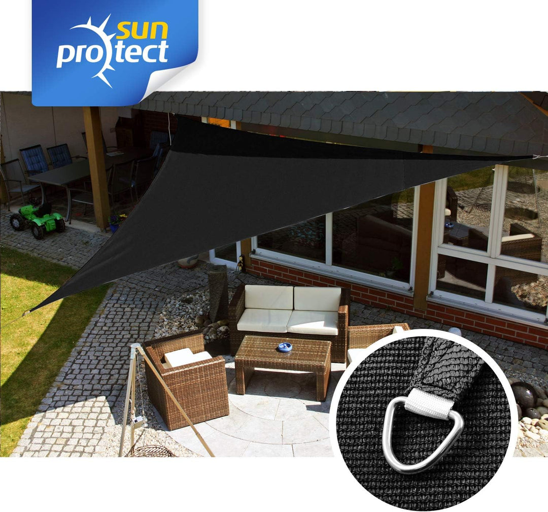 sunprotect 83444 Professional Sonnensegel, 5 x 5 x 7 m, 90° Grad Dreieck, Wind- &amp; wasserdurchlässig,