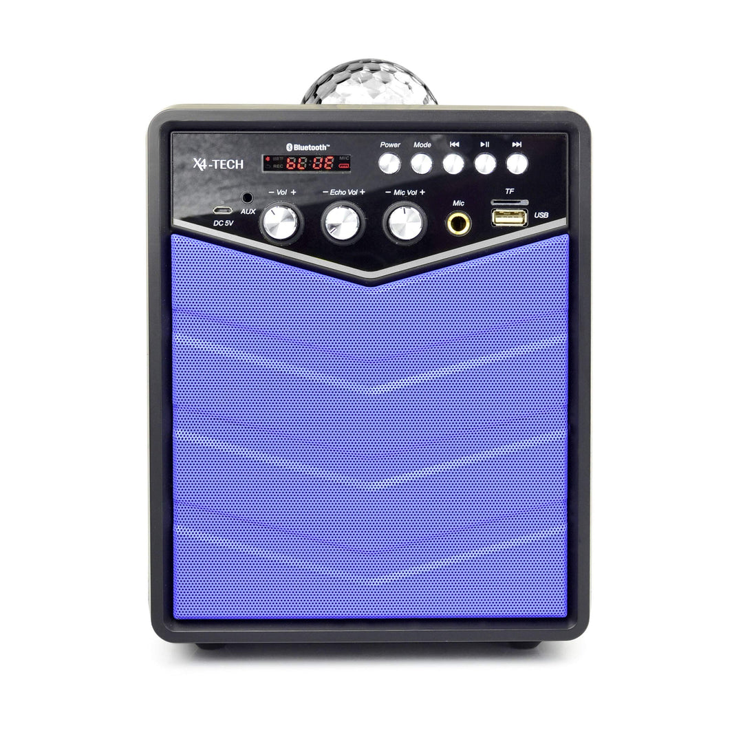 X4-TECH Rockstar – Tragbarer Bluetooth Lautsprecher - Mobile Soundanlage - Karaoke Anlage Party Disc