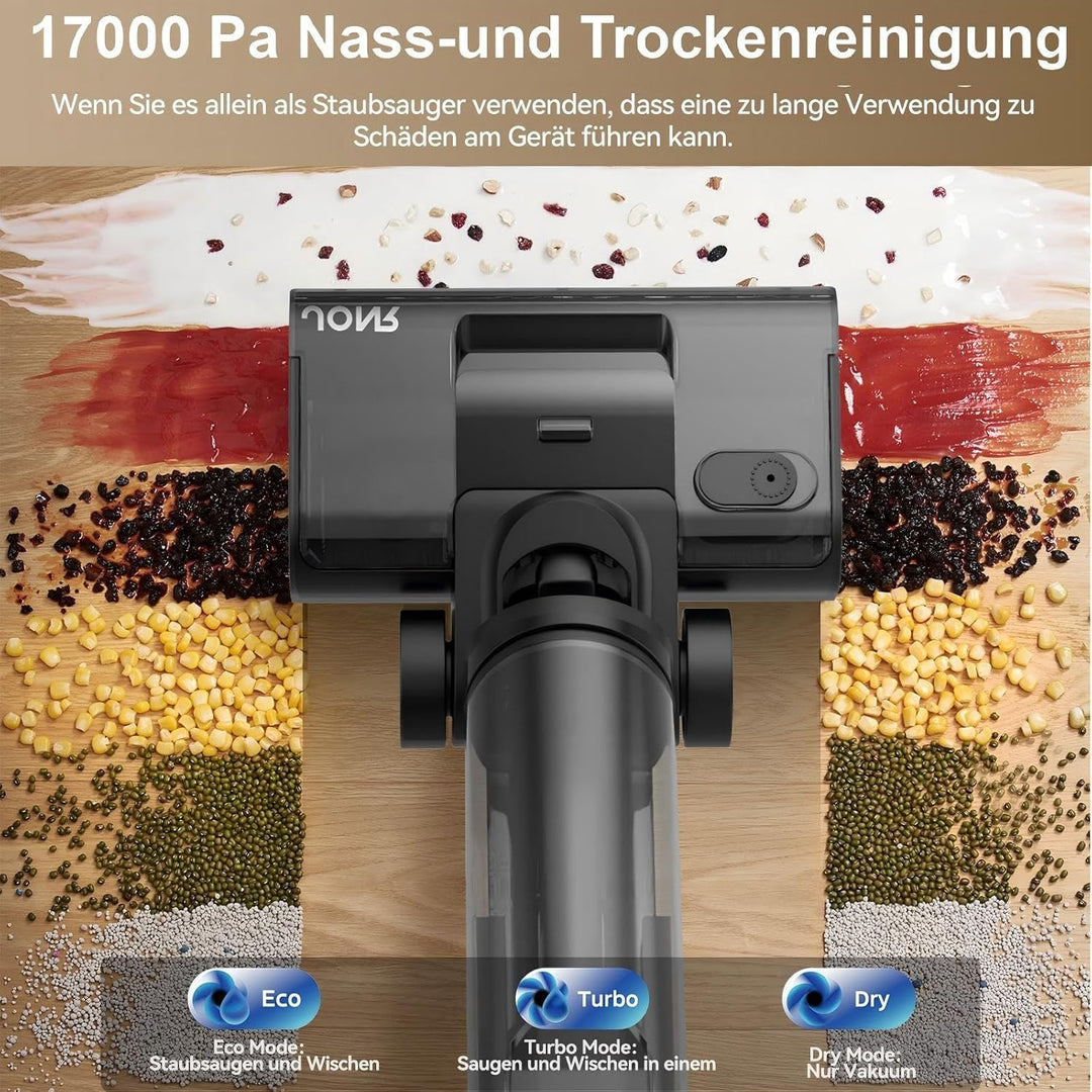 JONR 17000 Pa ED 12 Pro Max Nass Trockensauger (ED 12 Upgrade-Version), LCD-Display, 180°-Flachdesig