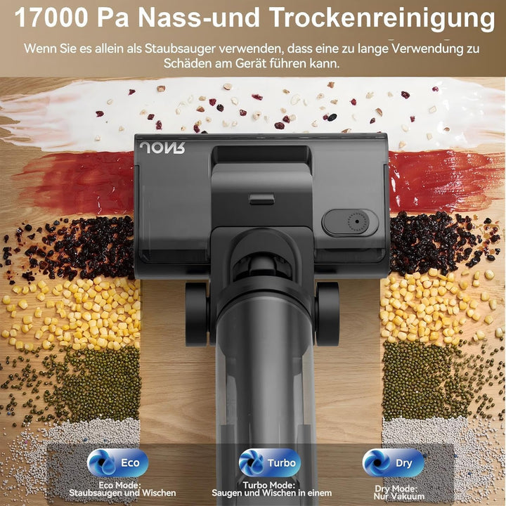 JONR 17000 Pa ED 12 Pro Max Nass Trockensauger (ED 12 Upgrade-Version), LCD-Display, 180°-Flachdesig