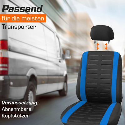 Upgrade4cars Transporter Autositzbezüge Set für die Vordersitze | Van Auto-Schonbezüge Universal in