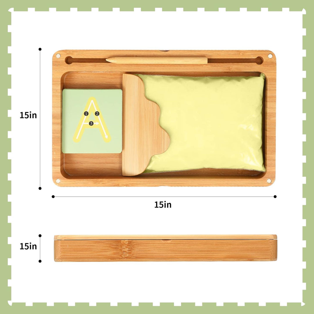 AtMini Montessori sandtablet Frühes Training buchstaben und Zeichens pielzeug Holz Montessori Sandti