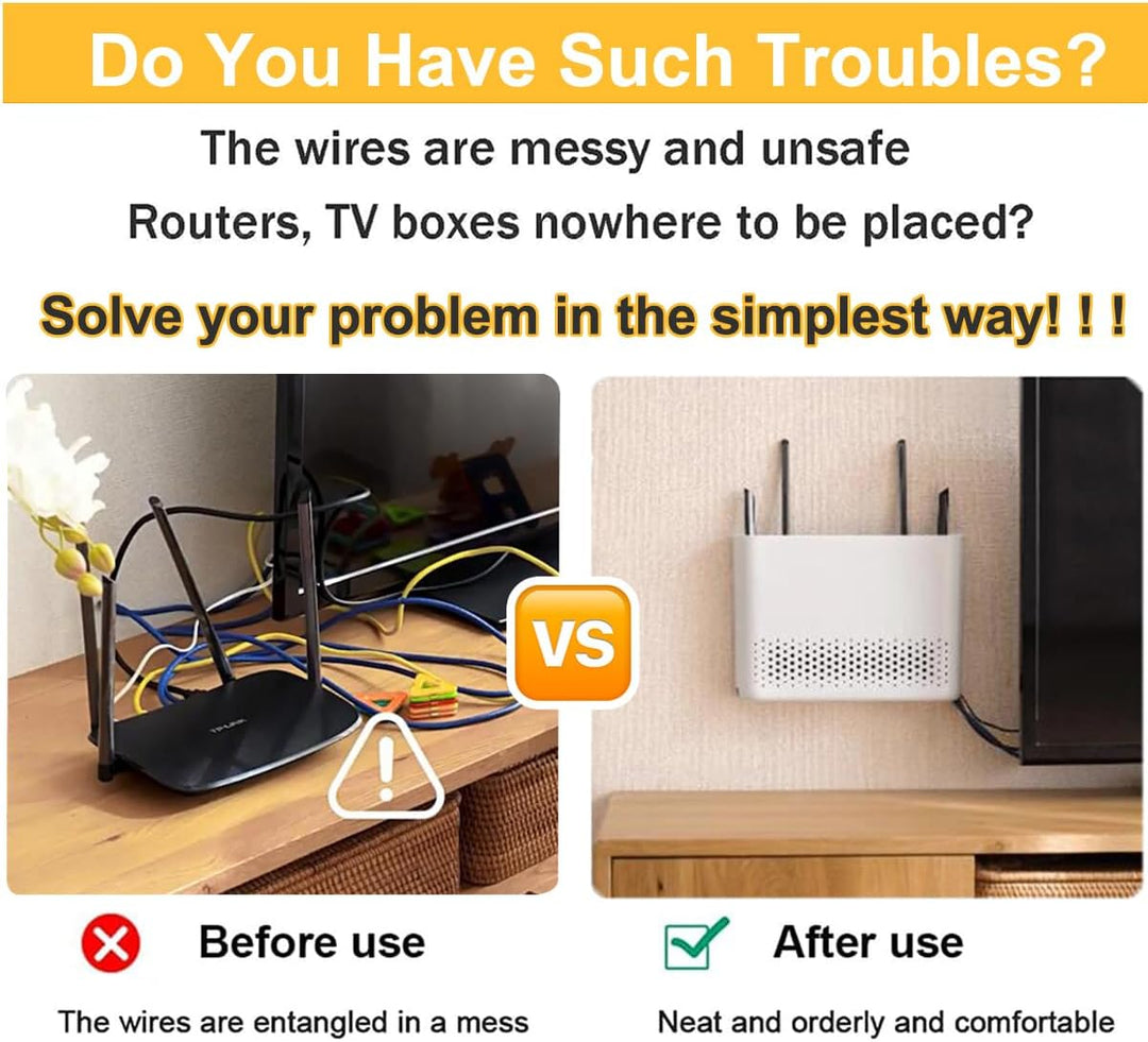 Router Box, Router Verstecken, WiFi Router Aufbewahrungsbox Regal Wand WLAN Wandbehänge TV Kabel Ver