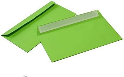 Briefumschläge DIN lang C6/5 114x229 mm grün 120 g/m² ohne Fenster haftklebend (Artikel: 208A) (100)