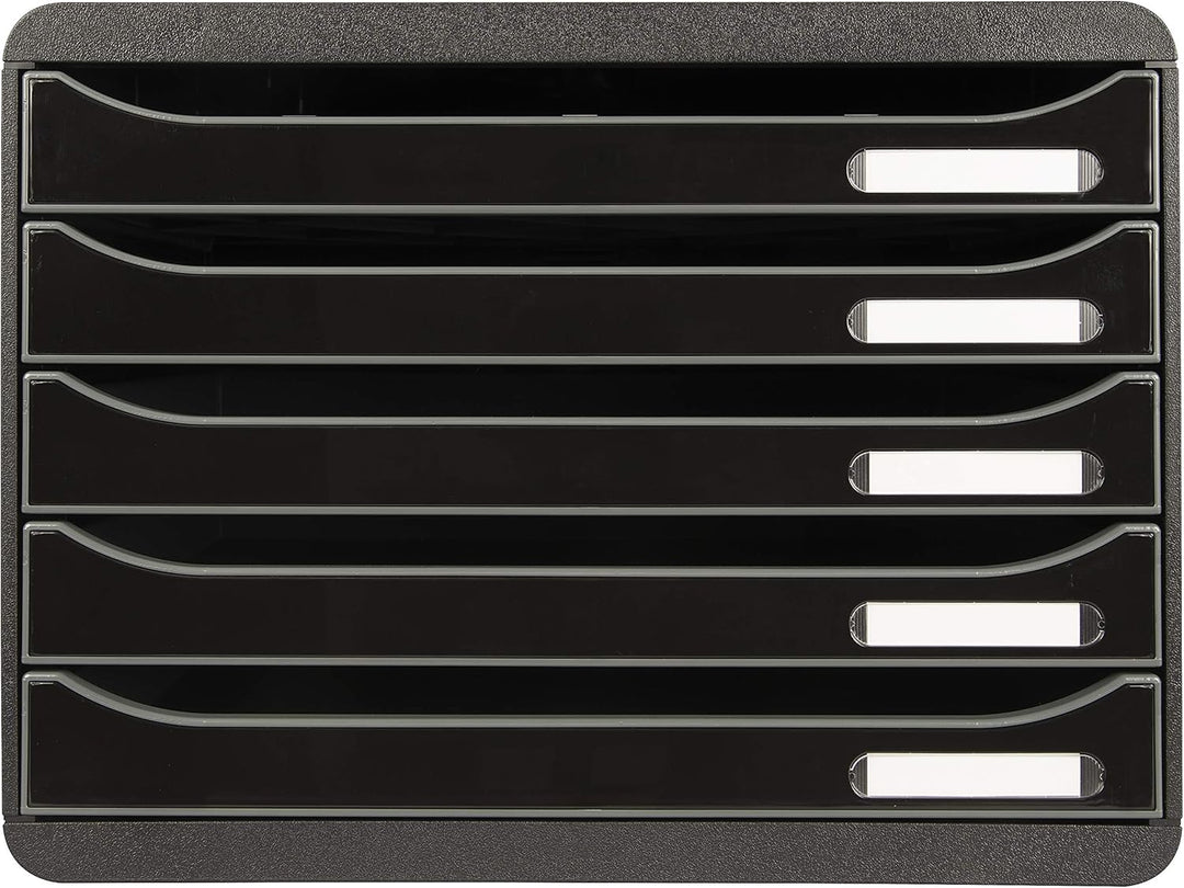 Exacompta 308714D Ablagebox Glossy Querformat mit 5 Schubladen für DIN A+ Dokumente. Belastbare Schu