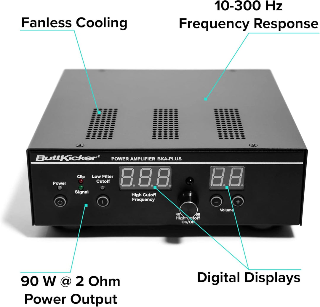 ButtKicker Gamer plus - Schwarz - Haptisches Simracing-Kit für PC mit 90-Watt-Verstärker - Rennsport