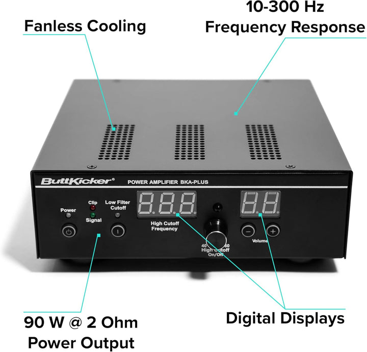 ButtKicker Gamer plus - Schwarz - Haptisches Simracing-Kit für PC mit 90-Watt-Verstärker - Rennsport