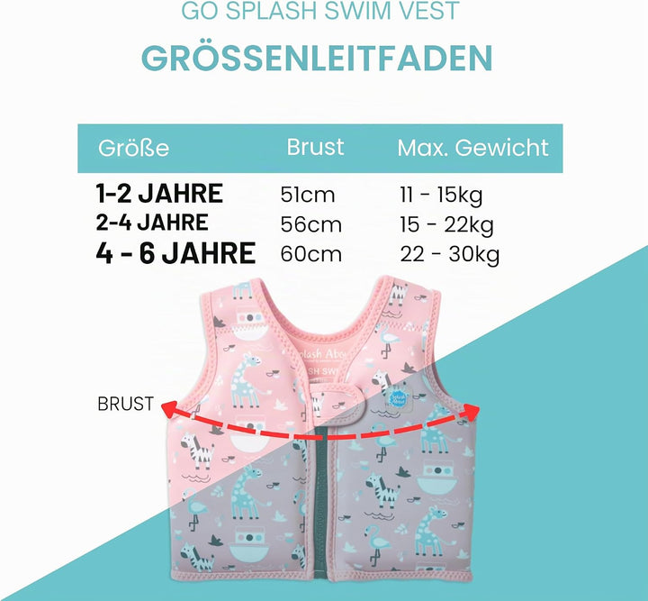 Splash About Go Splash Schwimmweste Pink Ark 1-2 Jahre, Pink Ark 1-2 Jahre