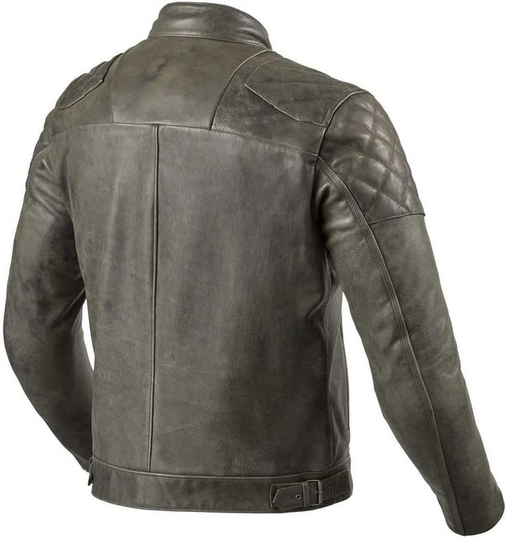 Revit Cordite Motorrad Lederjacke (Olive,52) 52 Olivegrün, 52 Olivegrün