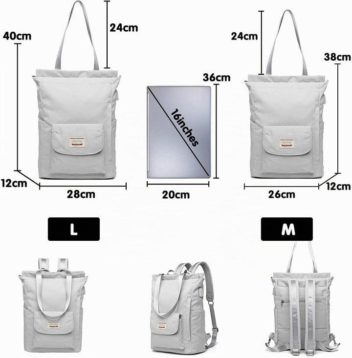 FANDARE Unisex Rucksack Casual Schultertasche mit USB Ladeanschluss Gepäckband Schultasche Daypack f