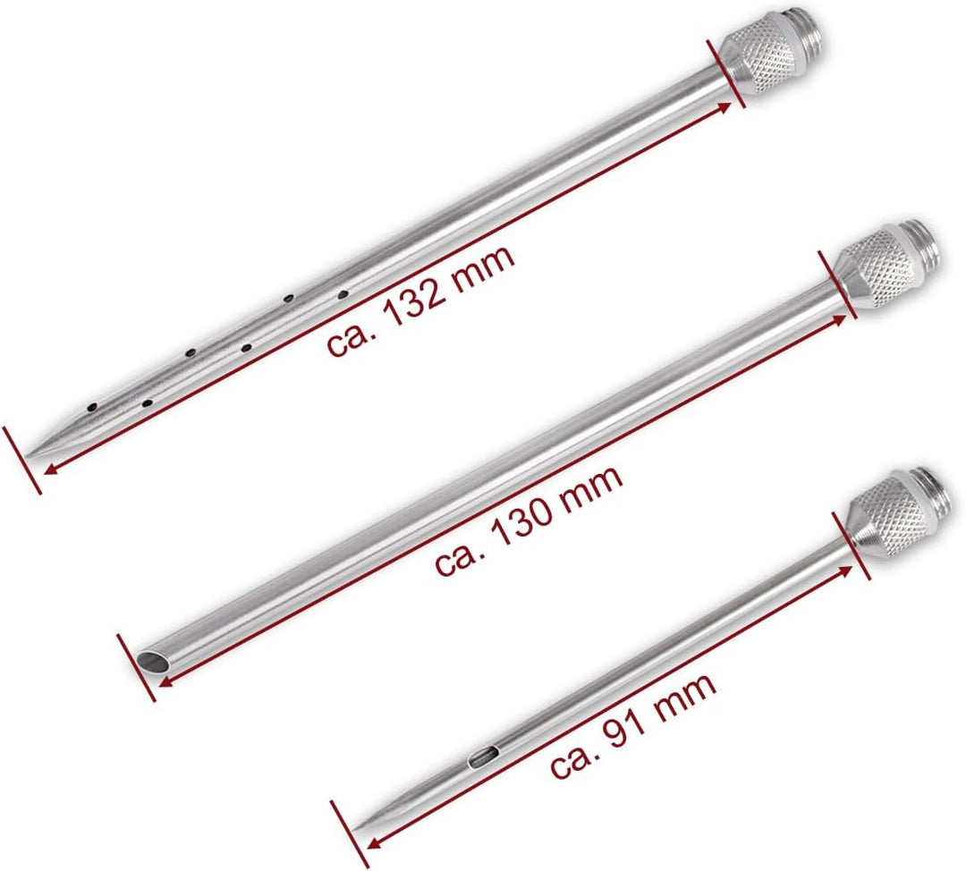Beeketal 'PSB-60' Profi Gastro Fleischspritze Edelstahl 50 ml - Set inkl. 3 x Pökelnadeln, 2x Reinig