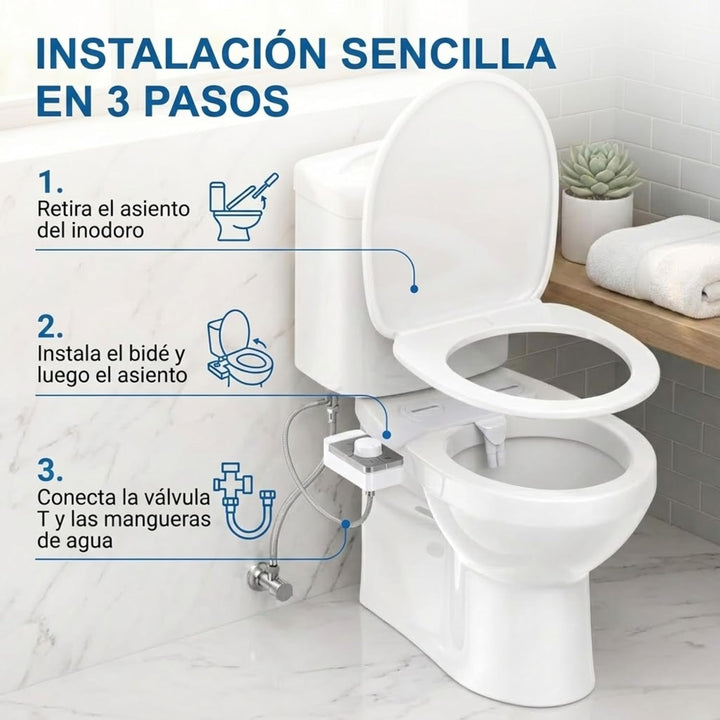 Bidet Einsatz für Toilette- Ultra-Slim Bidet Nicht Elektrisch mit doppelter Düse einstellbarer Wasse